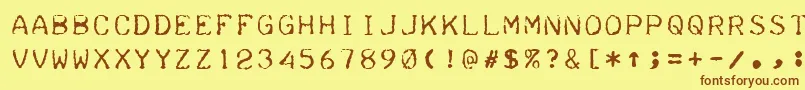 Teleprinter Font – Brown Fonts on Yellow Background