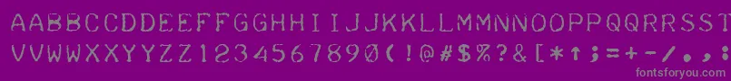 Teleprinter Font – Gray Fonts on Purple Background
