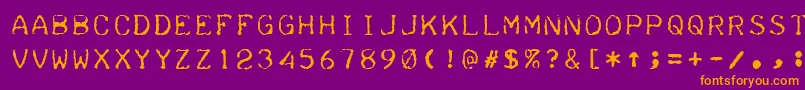 Teleprinter Font – Orange Fonts on Purple Background