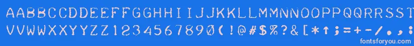 Teleprinter Font – Pink Fonts on Blue Background