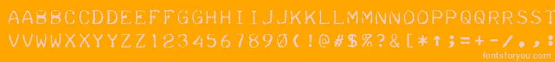 Teleprinter Font – Pink Fonts on Orange Background