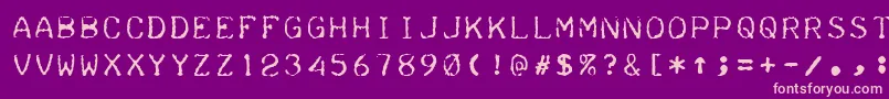 Teleprinter Font – Pink Fonts on Purple Background