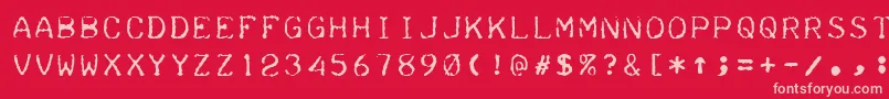 Teleprinter Font – Pink Fonts on Red Background