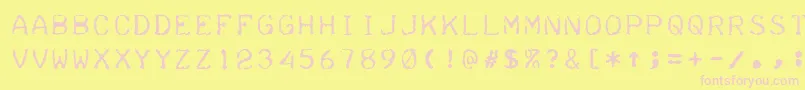 Teleprinter Font – Pink Fonts on Yellow Background