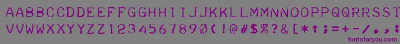 Teleprinter Font – Purple Fonts on Gray Background