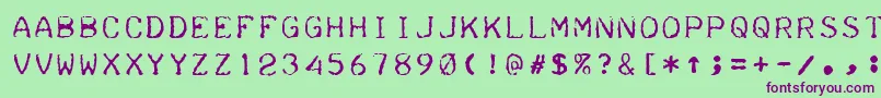 Teleprinter Font – Purple Fonts on Green Background