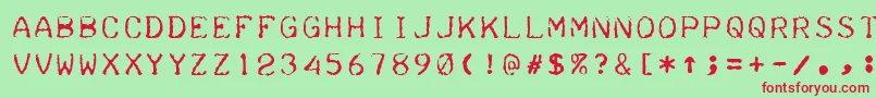 Teleprinter Font – Red Fonts on Green Background