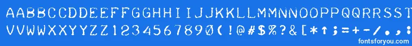 Teleprinter Font – White Fonts on Blue Background