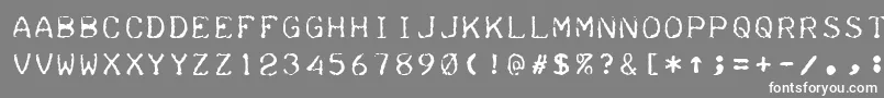 フォントTeleprinter – 灰色の背景に白い文字