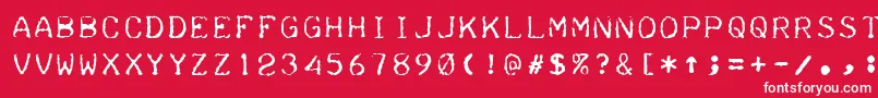 Teleprinter Font – White Fonts on Red Background