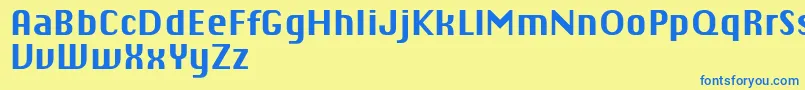 ChiqReducedBold Font – Blue Fonts on Yellow Background
