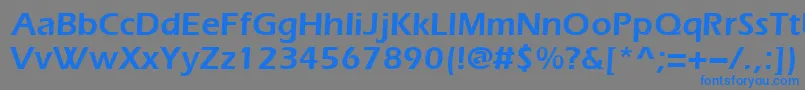 フォントEvrsd – 灰色の背景に青い文字