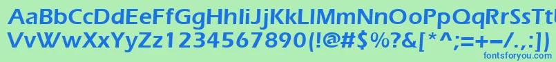 フォントEvrsd – 青い文字は緑の背景です。