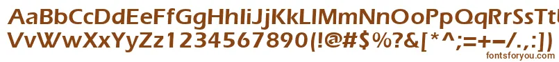 Evrsd-fontti – ruskeat fontit valkoisella taustalla