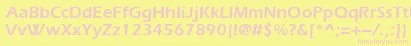 Evrsd-fontti – vaaleanpunaiset fontit keltaisella taustalla