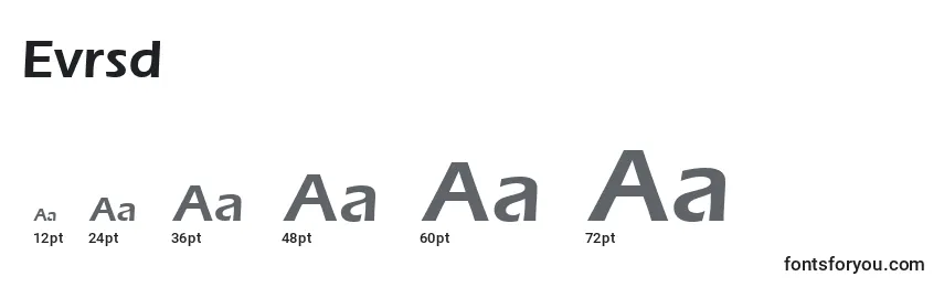 Размеры шрифта Evrsd