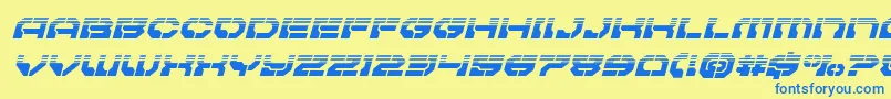 Pulsarclasshalfital Font – Blue Fonts on Yellow Background