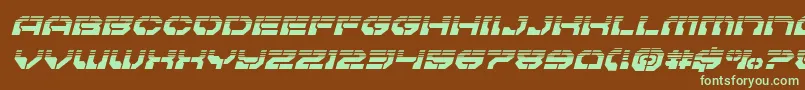 Шрифт Pulsarclasshalfital – зелёные шрифты на коричневом фоне