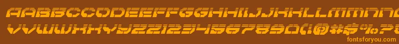 Pulsarclasshalfital Font – Orange Fonts on Brown Background