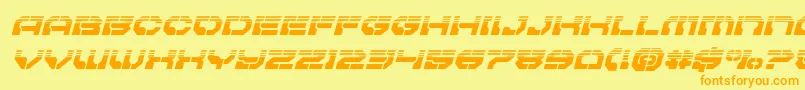 Pulsarclasshalfital Font – Orange Fonts on Yellow Background