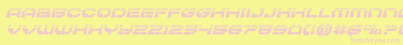 Pulsarclasshalfital-fontti – vaaleanpunaiset fontit keltaisella taustalla