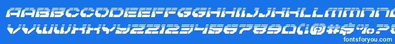 フォントPulsarclasshalfital – 青い背景に白い文字