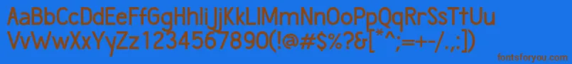 Fonte WumbologySemibold – fontes marrons em um fundo azul