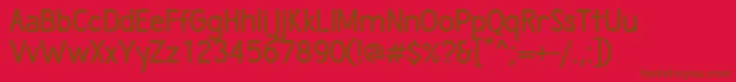 Fonte WumbologySemibold – fontes marrons em um fundo vermelho