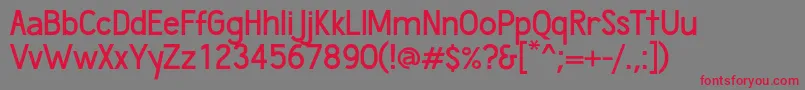 フォントWumbologySemibold – 赤い文字の灰色の背景