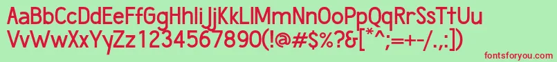 フォントWumbologySemibold – 赤い文字の緑の背景