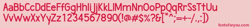 フォントWumbologySemibold – ピンクの背景に赤い文字