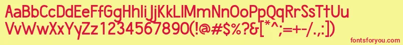 WumbologySemibold Font – Red Fonts on Yellow Background