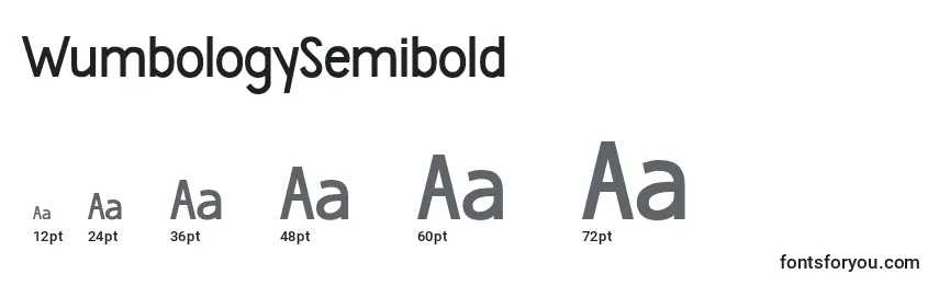Размеры шрифта WumbologySemibold