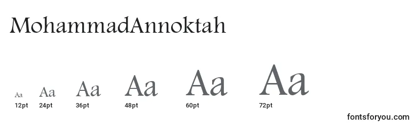 Размеры шрифта MohammadAnnoktah
