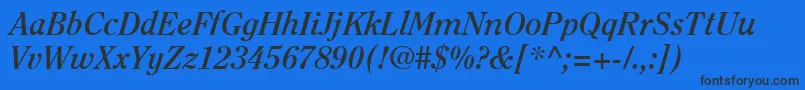 ItcClearfaceLtBoldItalic Font – Black Fonts on Blue Background