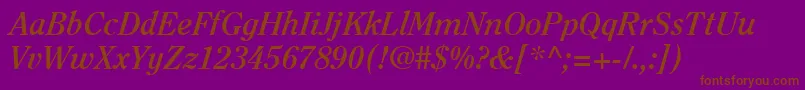 ItcClearfaceLtBoldItalic Font – Brown Fonts on Purple Background