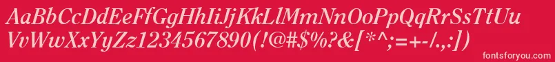 ItcClearfaceLtBoldItalic Font – Pink Fonts on Red Background