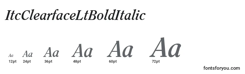 Размеры шрифта ItcClearfaceLtBoldItalic