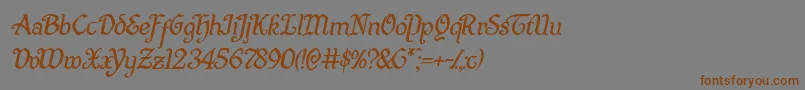 Quillswordital-Schriftart – Braune Schriften auf grauem Hintergrund