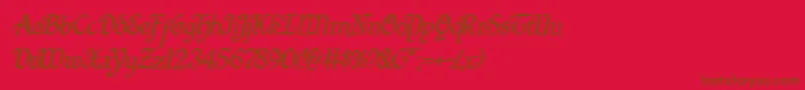 More about Quillswordital Font Quillswordital Font – Brown Fonts on Red Background