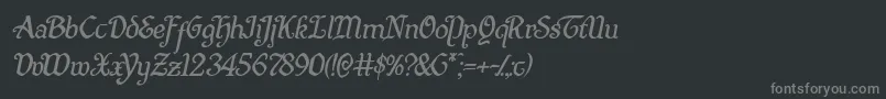 Quillswordital Font – Gray Fonts on Black Background
