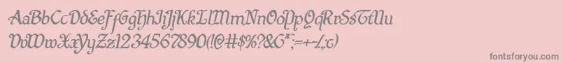 フォントQuillswordital – ピンクの背景に灰色の文字