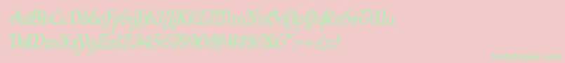 Quillswordital Font – Green Fonts on Pink Background