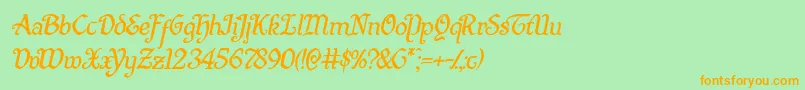 Quillswordital Font – Orange Fonts on Green Background