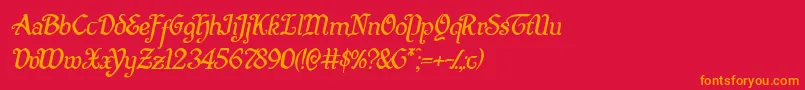 Quillswordital Font – Orange Fonts on Red Background
