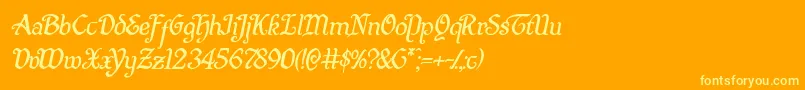 Quillswordital Font – Yellow Fonts on Orange Background