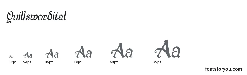 Quillswordital Font Sizes