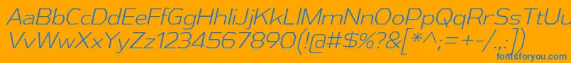 AthabascaLtIt Font – Blue Fonts on Orange Background