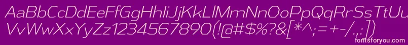 AthabascaLtIt Font – Pink Fonts on Purple Background