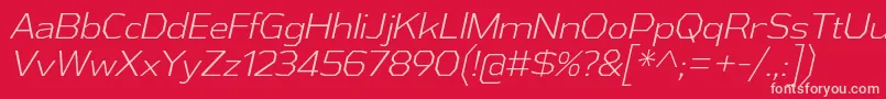 AthabascaLtIt Font – Pink Fonts on Red Background